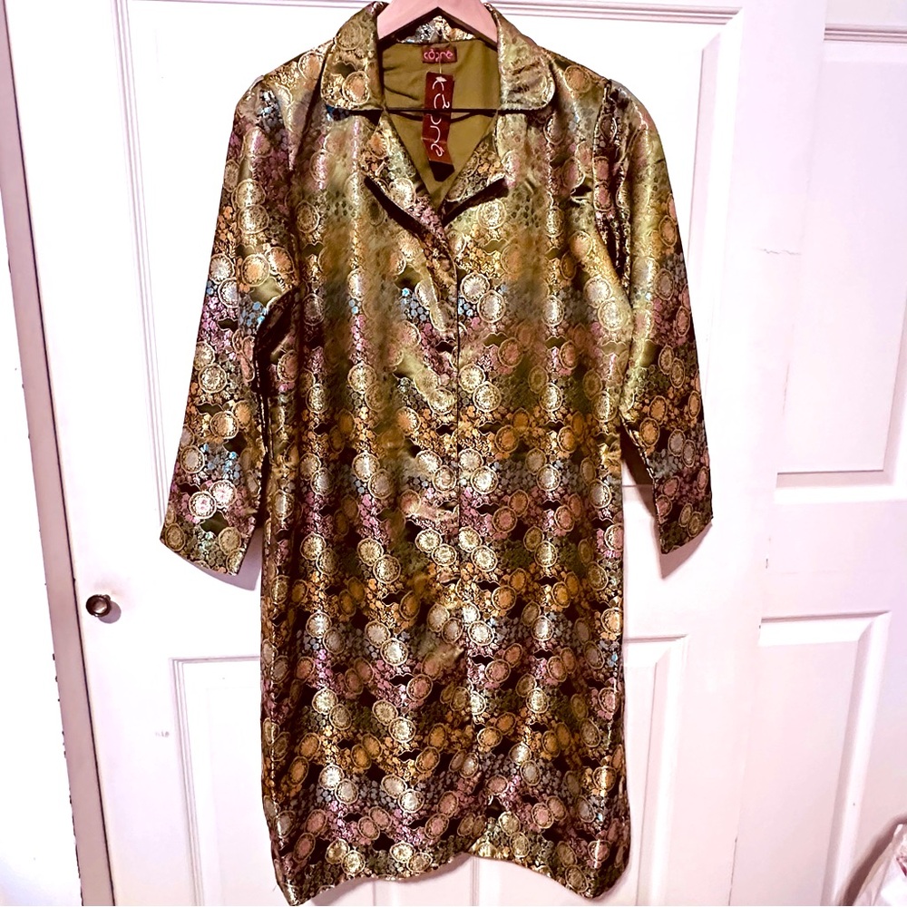 Vintage | Jacket | Vintage Peridot Green Floral Chinese Jacquard Jacket - Picture 3 of 12